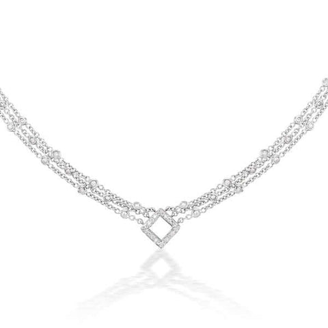 18Kt. White Gold Diamond Choker Necklace - Chris Correia