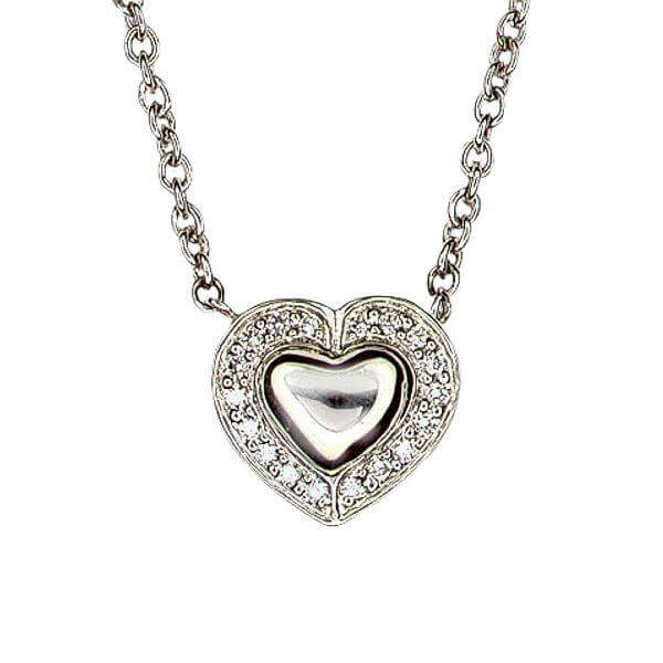 Platinum Heart Shape Diamond Necklace - Chris Correia