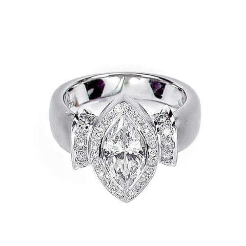 Platinum Marquis Shape Diamond Engagement Ring - Chris Correia