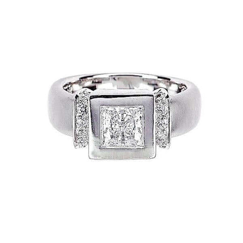 Platinum Square Diamond Engagement Princess Ring - Chris Correia