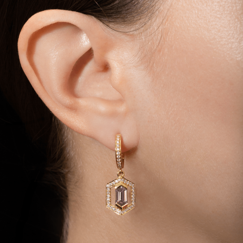18 KT Yellow Gold Hexagonal Lavender Sapphires - Chris Correia