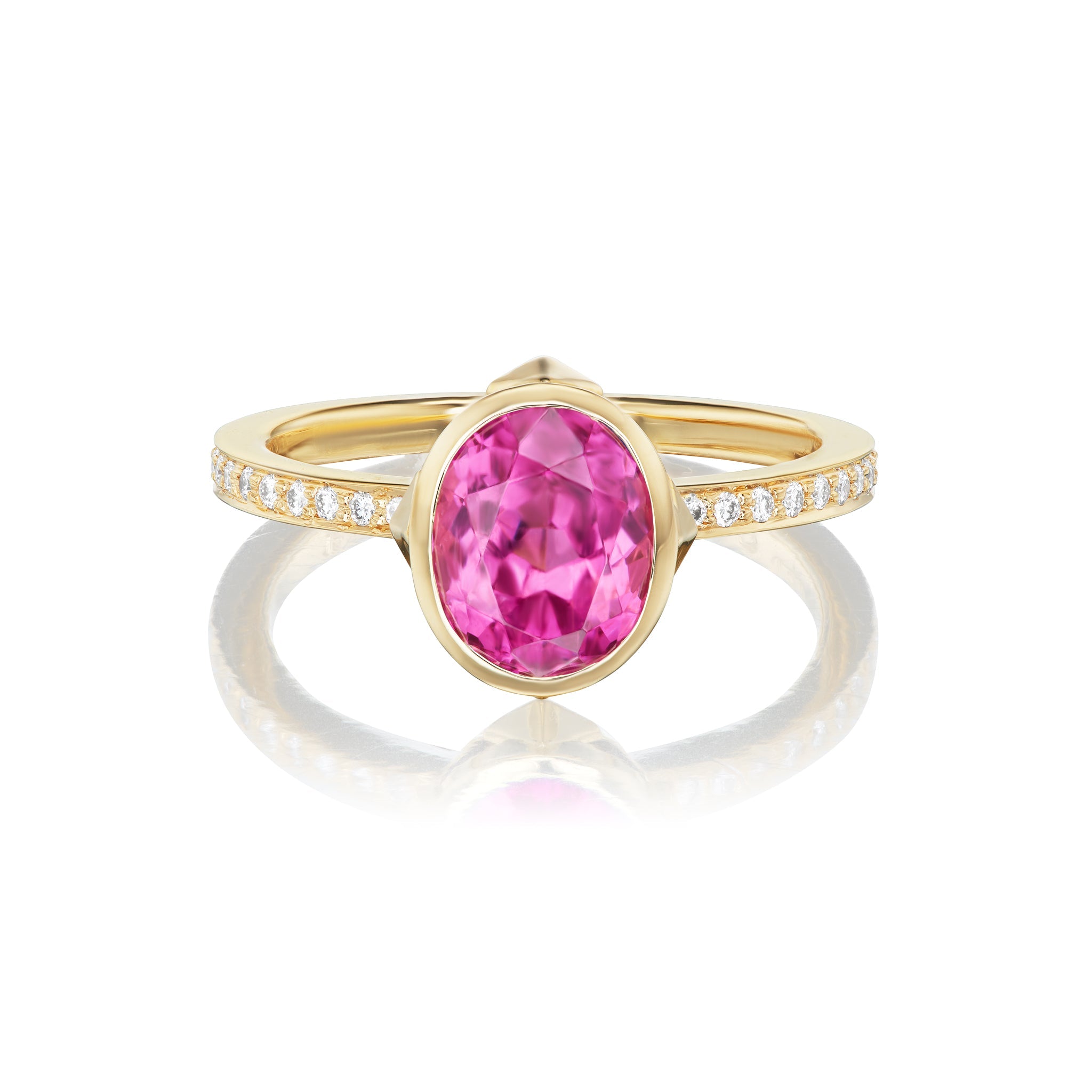 18 KT Yellow Gold Oval Pink Tourmaline - Chris Correia