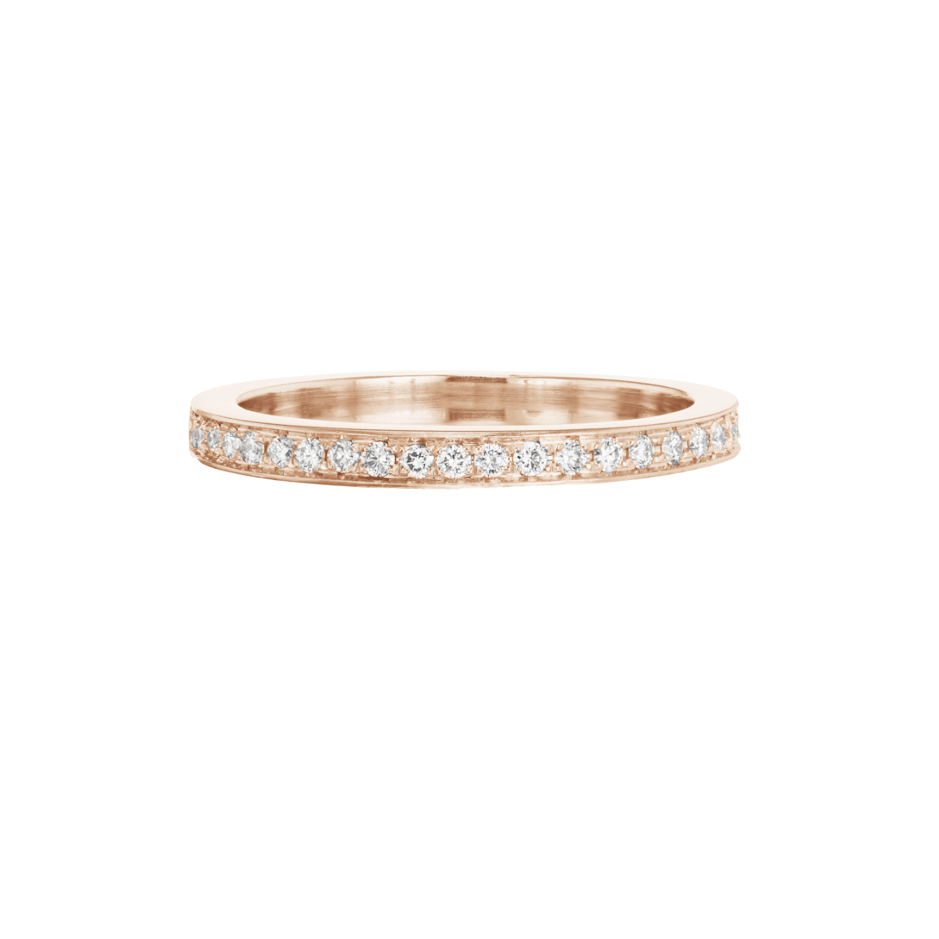 18Kt Rose Gold 2mm Diamond Band Ring - Chris Correia