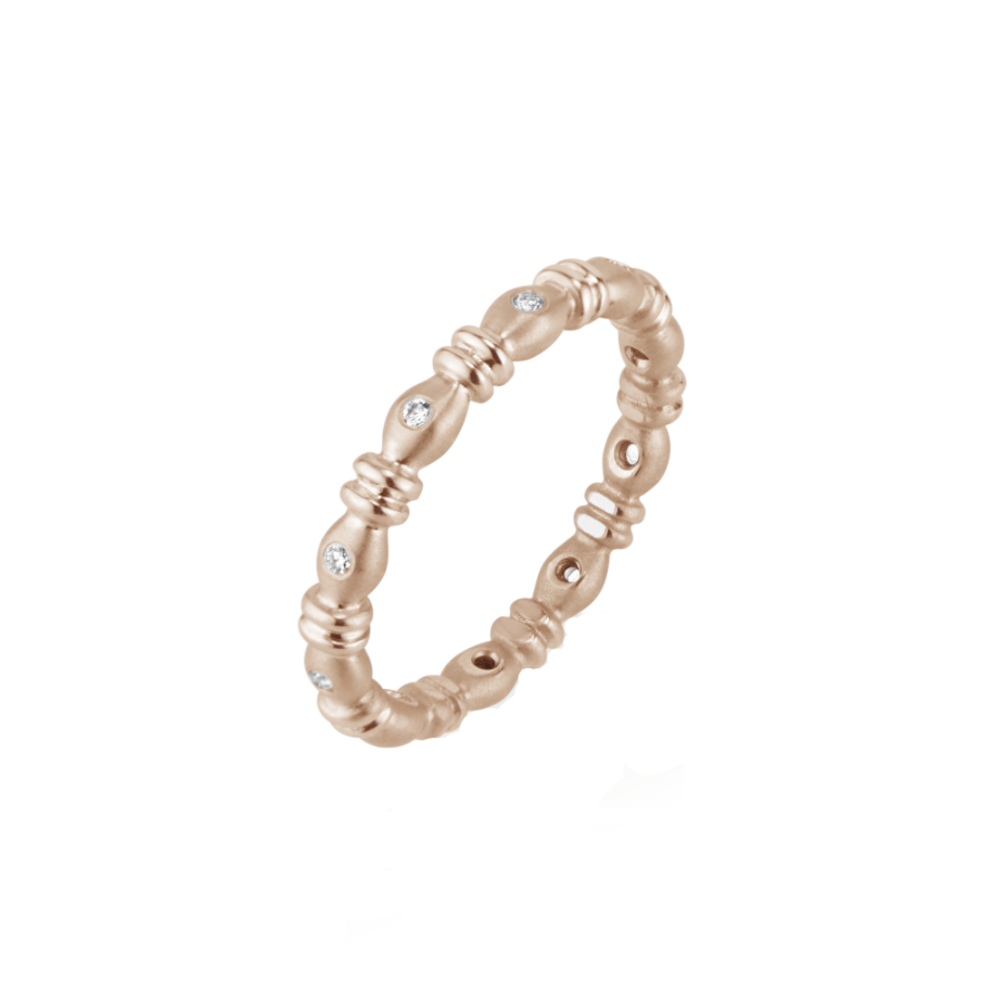 18Kt Rose Gold Skinny 'Gumdrop' Diamond Band Ring - Chris Correia