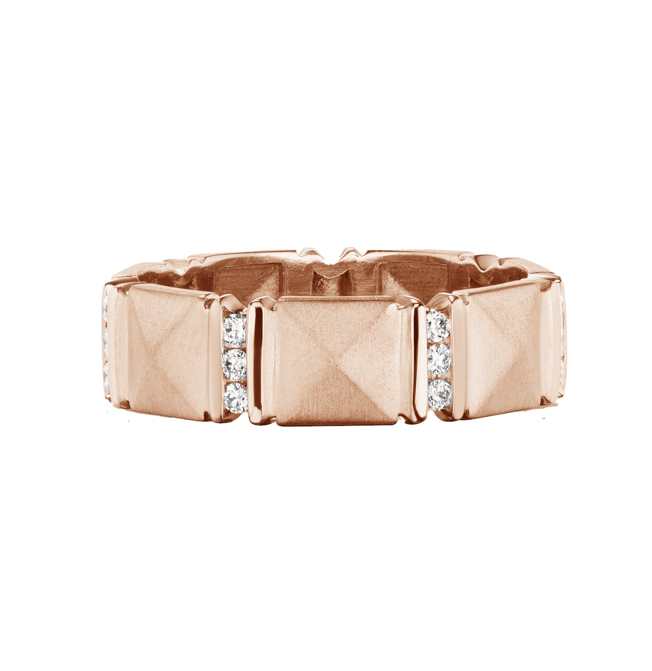 18Kt Rose Gold Wide 'Sugarloaf' Band Ring - Chris Correia