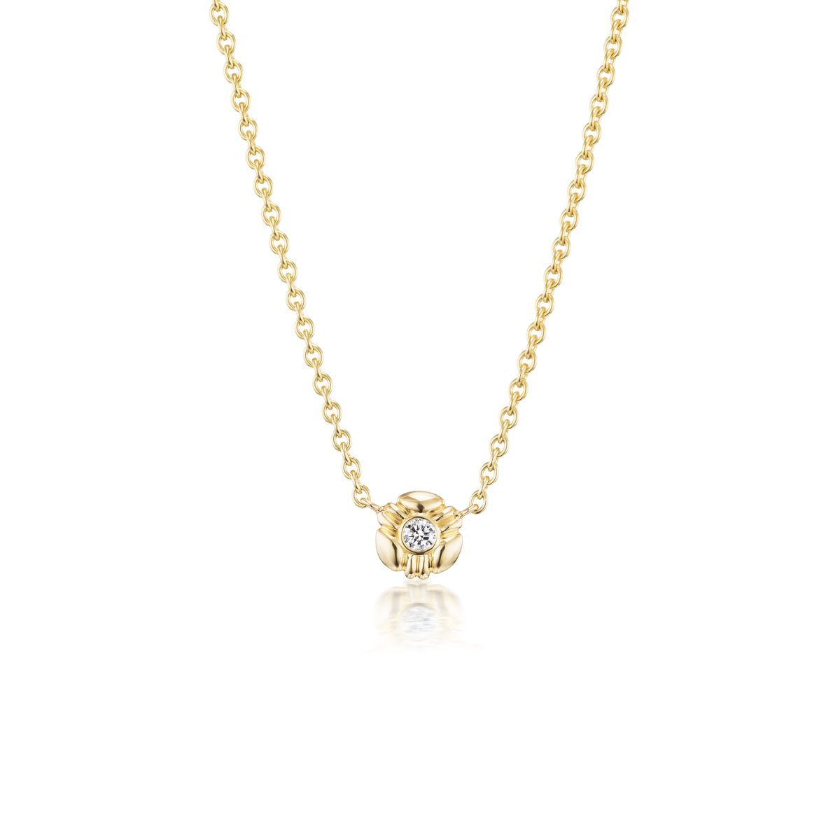 18kt yellow gold bezel set stones necklace