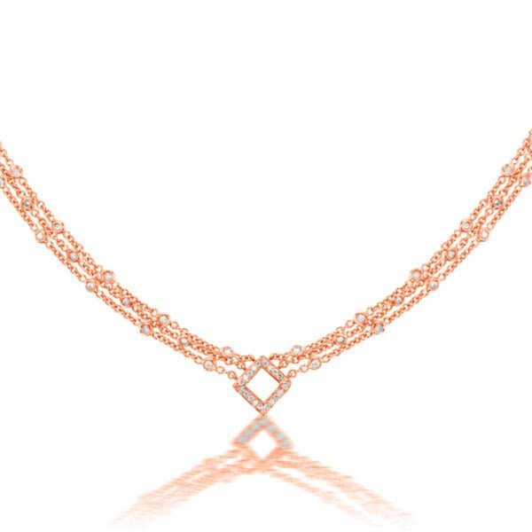 18Kt Rose Gold Diamond Choker Necklace - Chris Correia