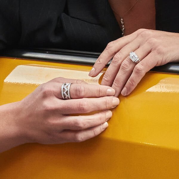 18Kt White Gold CHEVRON Diamond Band Ring - Chris Correia