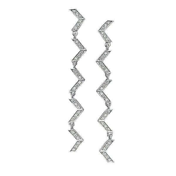 18Kt White Gold CHEVRON Diamond Earrings - Chris Correia