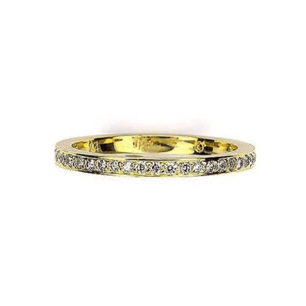 18Kt Yellow Gold 2mm Diamond Band Ring - Chris Correia