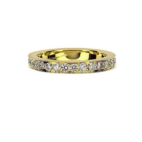 18Kt Yellow Gold 3mm Diamond Band Ring - Chris Correia