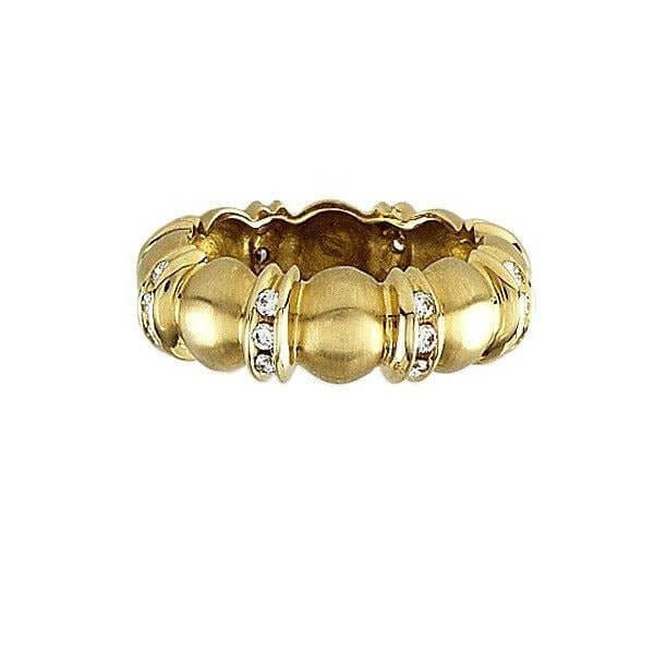 18Kt Yellow Gold Large 'Gumdrop' Diamond Band Ring - Chris Correia