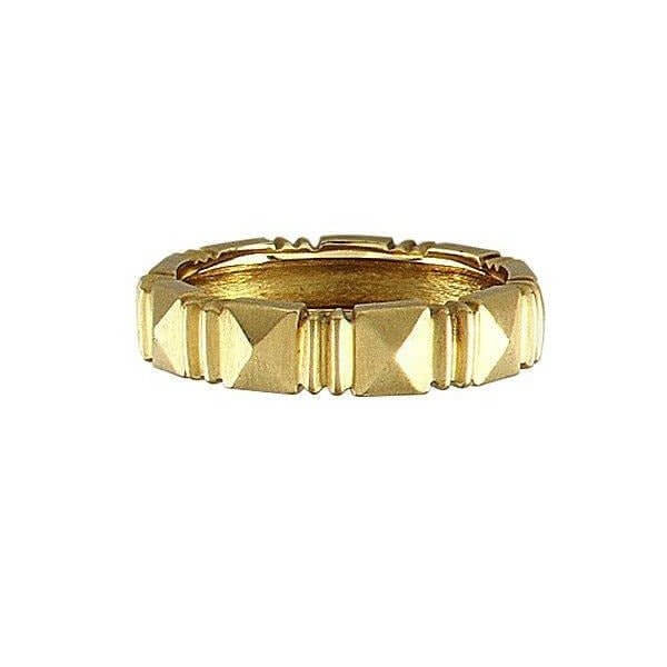 18Kt Yellow Gold Mens 'Sugarloaf' Band ring - Chris Correia