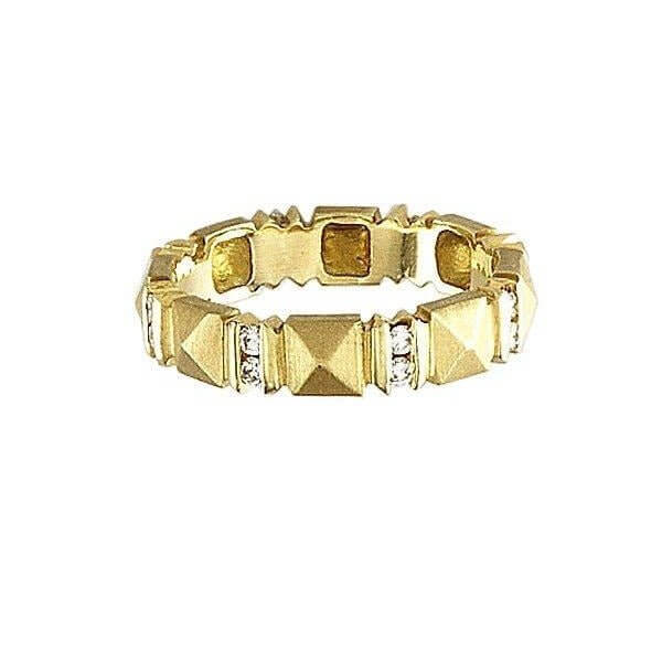 18Kt Yellow Gold 'Sugarloaf' Diamond Band Ring - Chris Correia