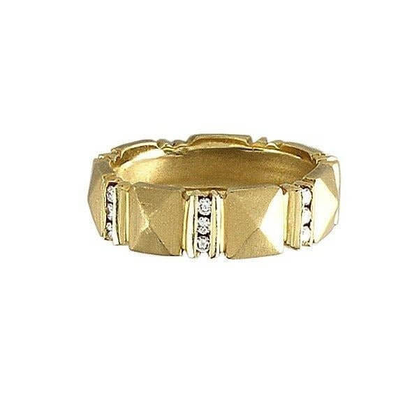 18Kt Yellow Gold Wide 'Sugarloaf' Band Ring - Chris Correia
