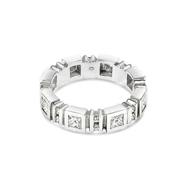 Platinum 4mm Square Diamond Band Ring - Chris Correia