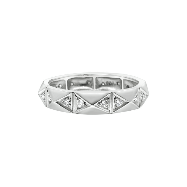 Platinum 4mm Sugarloaf Rectangular Pave Band Ring - Chris Correia