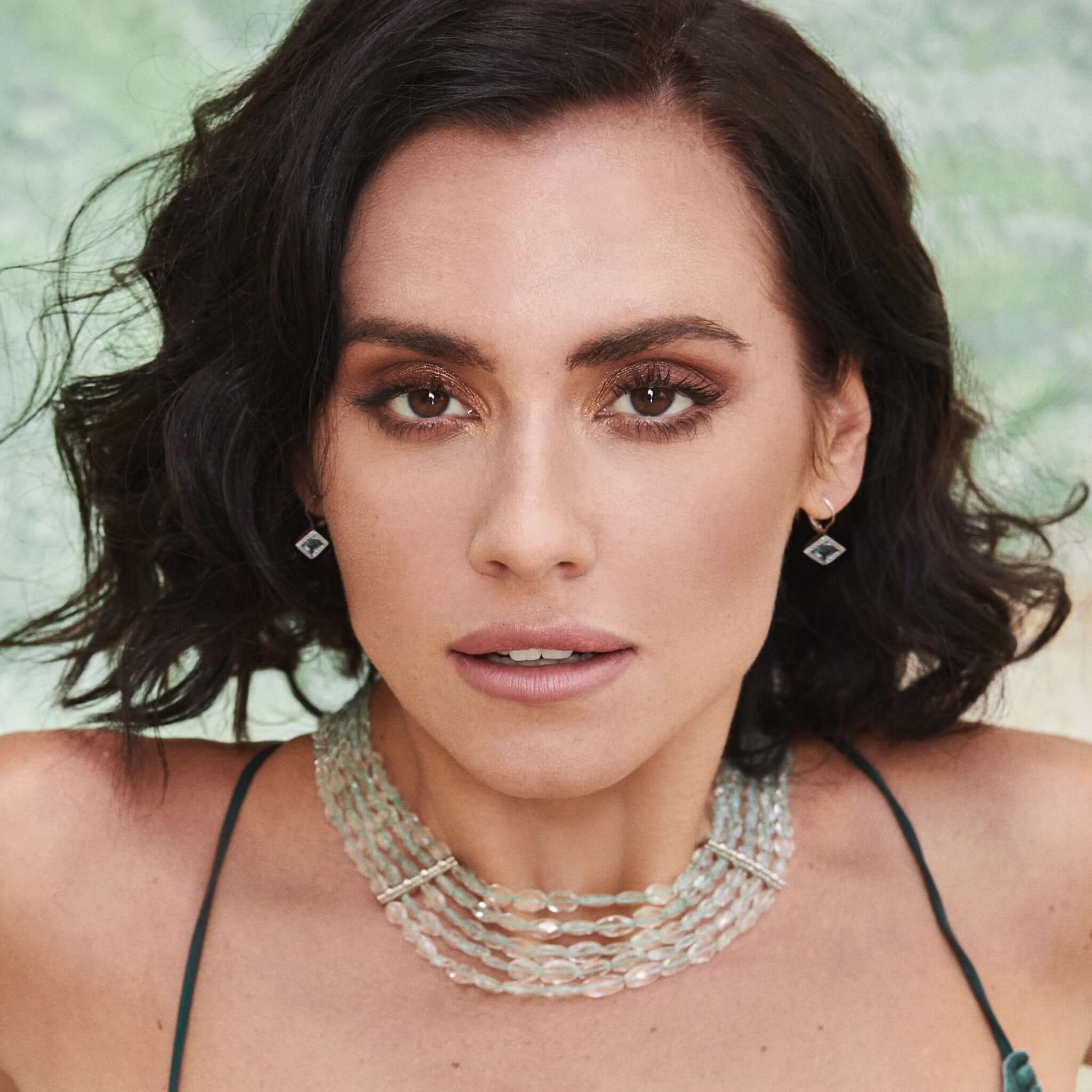 Platinum Five Strand Aquamarine Diamond Gumdrop Draped Necklace - Chris Correia