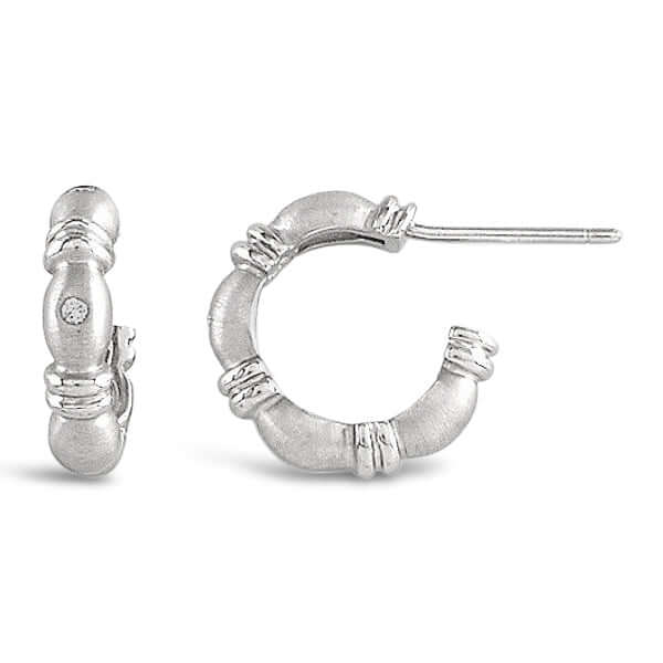 Platinum 'Gumdrop' Diamond Hoop Earrings - Chris Correia