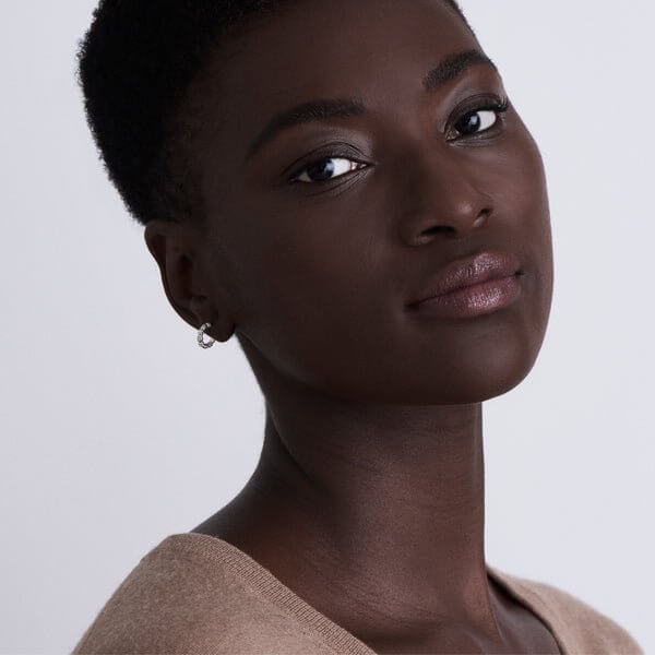 Platinum 'Gumdrop' Diamond Mini Hoop Earrings - Chris Correia