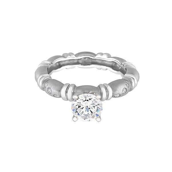 Platinum 'Gumdrop' Round Diamond Prong Engagement Ring - Chris Correia