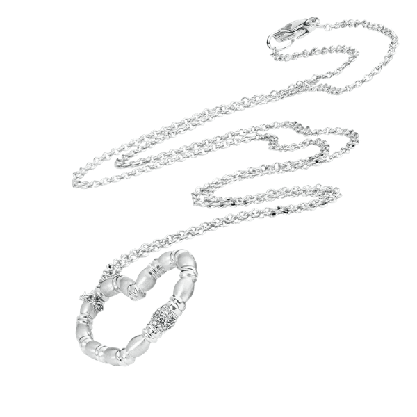 Platinum Large 'Gumdrop' Heart Necklace - Chris Correia