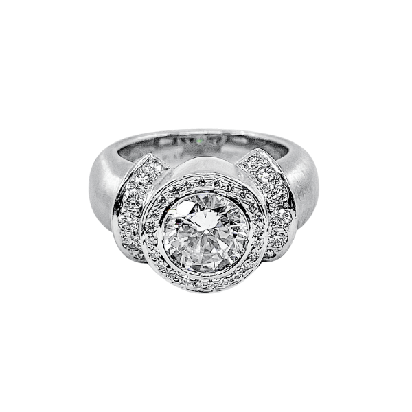 Platinum Large Round Diamond Engagement Ring - Chris Correia