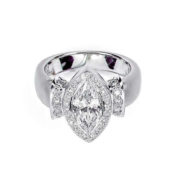 Platinum Marquis Shape Diamond Engagement Ring - Chris Correia