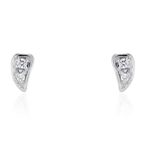 Platinum Mini 'Wings' Diamond Stud Earrings - Chris Correia