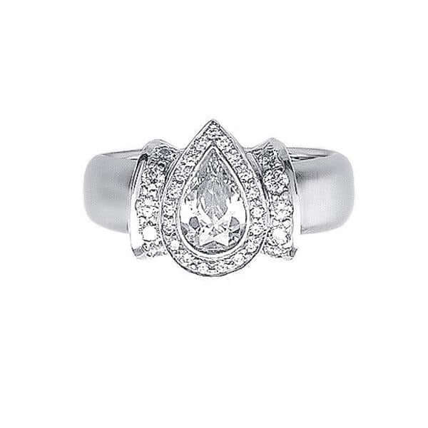 Platinum Pear Shape Diamond Engagement Ring - Chris Correia