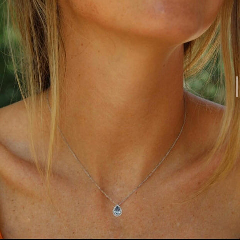 Pear Shaped Lab Diamond Necklace | Barkev's