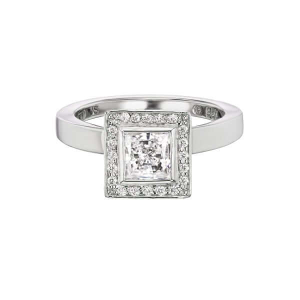Platinum Pyramid Princess Diamond Engagement Ring - Chris Correia