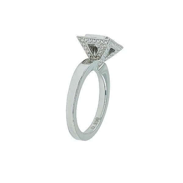 Platinum Pyramid Princess Diamond Engagement Ring - Chris Correia