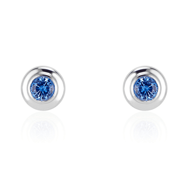 Platinum Ceylon blue sapphire stud earrings