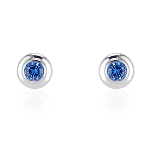 Platinum Rd. Faceted Ceylon Blue Sapphire Stud Earrings - Chris Correia