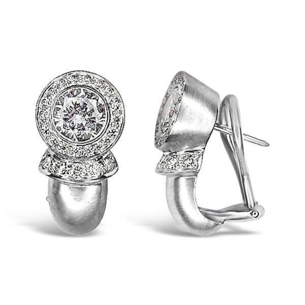 Platinum Round Diamond Earrings - Chris Correia