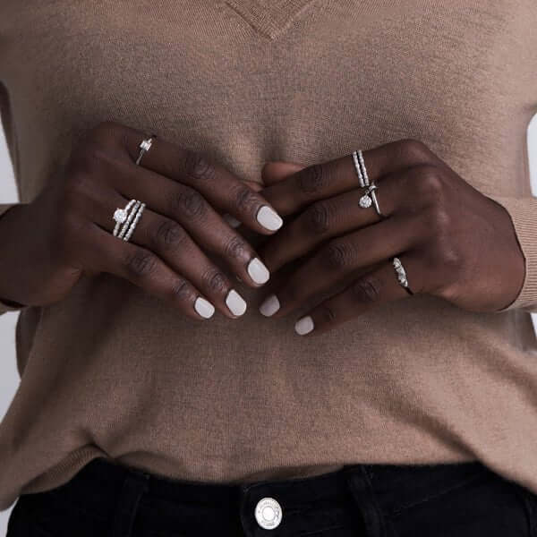 Platinum Skinny 'Gumdrop' Diamond Band Ring - Chris Correia