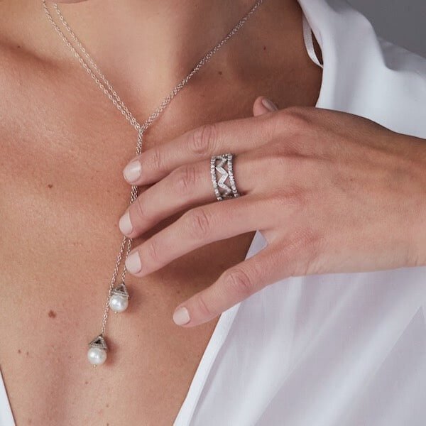 Platinum Skinny 'Sugarloaf' Diamond Band Ring - Chris Correia