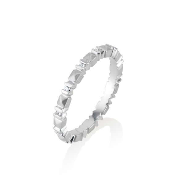 Platinum Skinny 'Sugarloaf' Diamond Band Ring - Chris Correia
