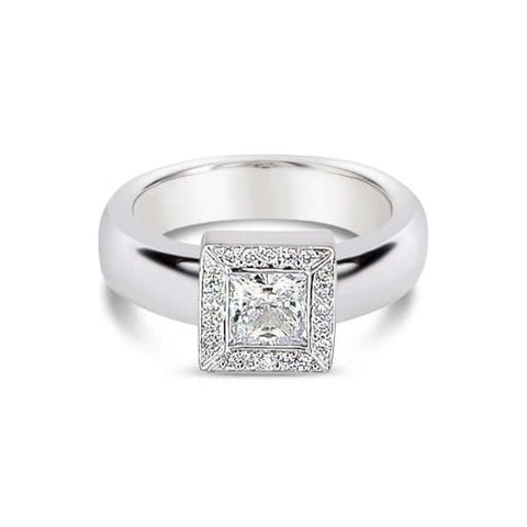 Platinum Square Diamond Engagement Ring - Chris Correia