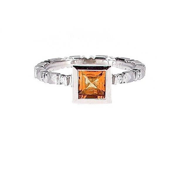 Platinum 'Sugarloaf' Citrine Diamond Ring - Chris Correia