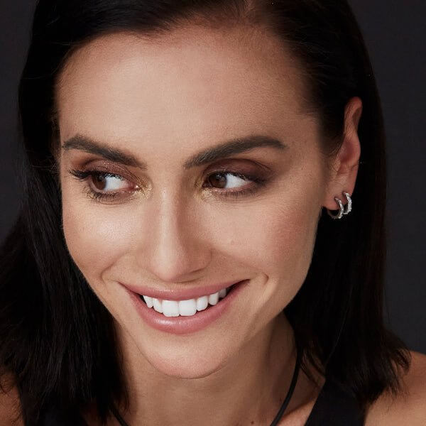 Platinum 'Sugarloaf' Diamond Hoop Earrings - Chris Correia