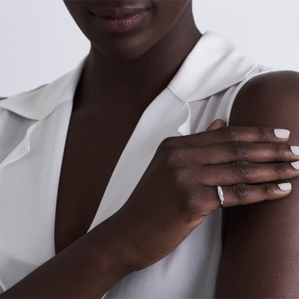 Platinum 'Sugarloaf' Diamond Slim Band Ring - Chris Correia