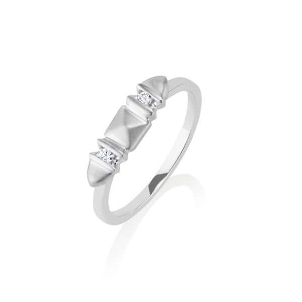 Platinum 'Sugarloaf' Diamond Slim Band Ring - Chris Correia