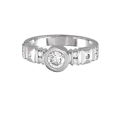 Platinum 'Sugarloaf' Round Diamond Engagement Ring - Chris Correia