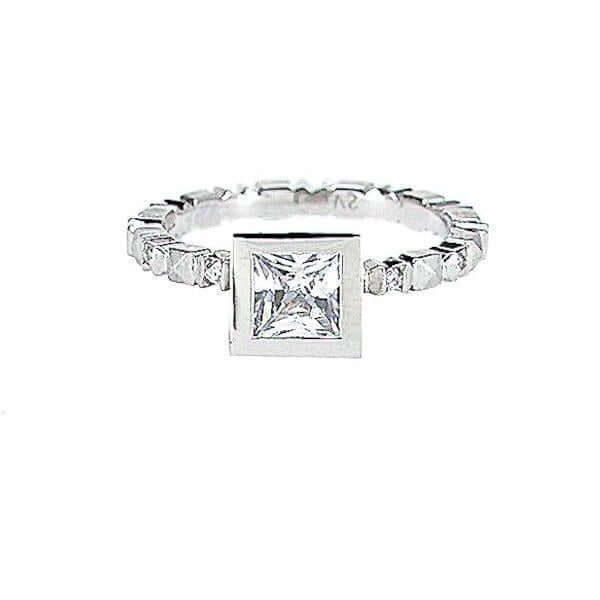 Platinum 'Sugarloaf' Square Diamond Engagement Ring - Chris Correia