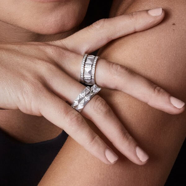 Platinum Wide 'Sugarloaf' Diamond Band Ring - Chris Correia