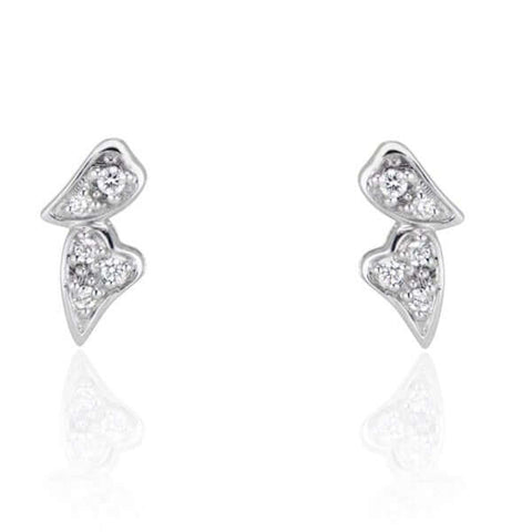 Platinum 'Wings' Diamond Stud Earrings - Chris Correia